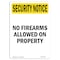 Signmission OSHA Security Sign, 14" Height, Rigid Plastic, No Firearms Allowed On Property, Portrait OS-SN-P-1014-V-11761 - alternate 1